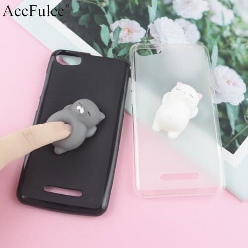 Squishy 3D Toys Phone Cat Case For BQ 4072 5020 5022 5035 5044 5050 5057 5058 5059 5070 5520 5591 X2 U2 Vsmart Active1 Soft Case