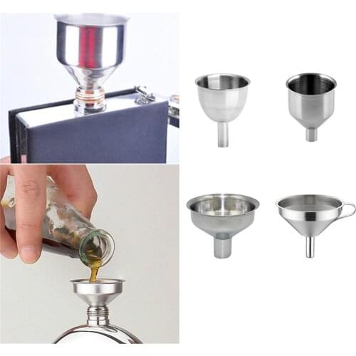 Small Mouth Funnel Bar Wine Flask Funnel Mini Stainless Steel For Filling Hip Flask Narrow-Mouth Bottles Kitchen Jug Funnel