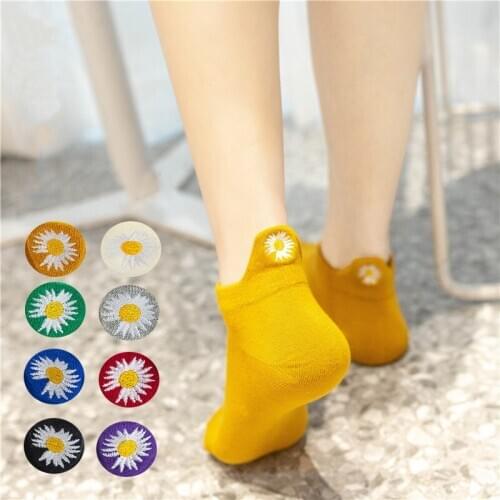 Daisy socks women socks cute Japanese shallow mouth spring and autumn thin section ladies short tube tide summer