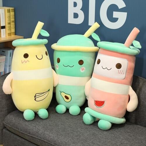 New 65cm Creative Juice Bubble Tea Plush Toy Stuffed Food Fruit Milk Tea Cup Soft Pillow Cushion For Kids Girls Birthday Gift