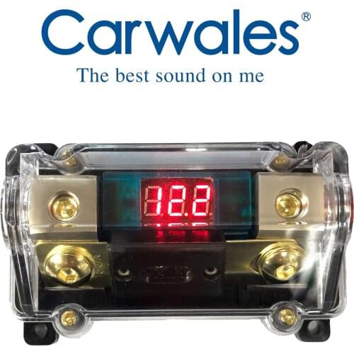 New improved voltage display LED Car Audio Distribution Fuse Block Power Fuses Holder Box 1 in 1 out 100A ANL Fuse electronics