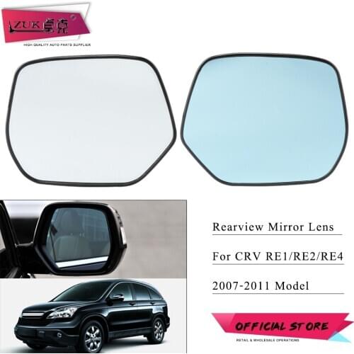 ZUK Heated Exterior Rearview Mirror Lens Side Mirror Glasses For HONDA CRV CR-V 2007 2008 2009 2010 2011 Blue Lens White Lens
