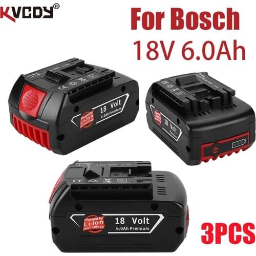 Original 18V 6000mah Rechargeable Li-ion Battery For Bosch18V Battery Backup Portable Replacement BAT609 Indicator light+Charger