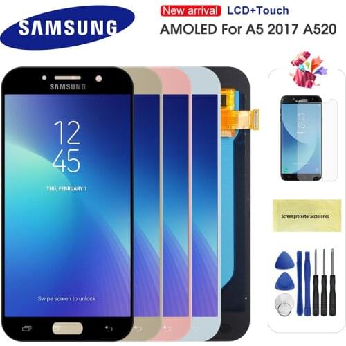 Original LCD For Samsung Galaxy A5 2017 A520 A520F SM-A520F LCD Display Touch Screen Digitizer Replacment For Samsung A520
