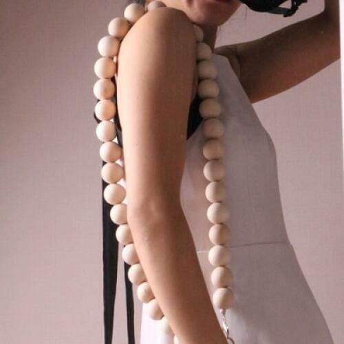 Wood Plastic Bead Rope Bag Strap Shoulder Belt Handbag DIY Replacement 105cm chain necklace rough shoulder strap Accessoires