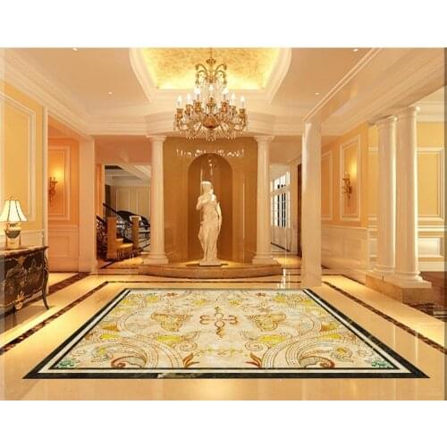 Custom Photo self-adhesive 3D floor Waterproof floor mural painting 3d floor stickers beautiful marble pattern