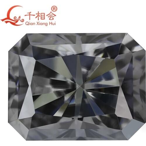 Gray color retangle shape radiant cut shape Sic material Moissanites loose stone