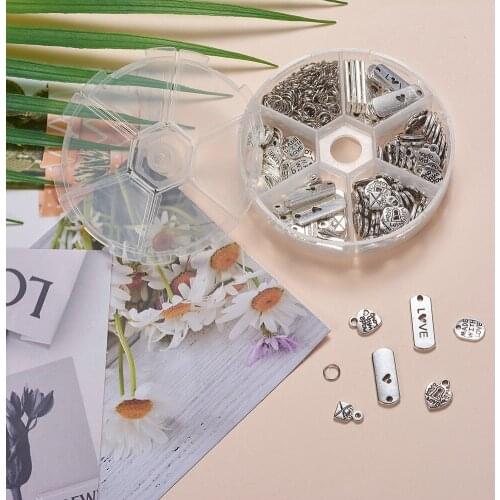 Tibetan Silver Alloy Pendant Rings Mixed DIY Handmade Necklace Earrings Accessory Accessories jewelry making supplies