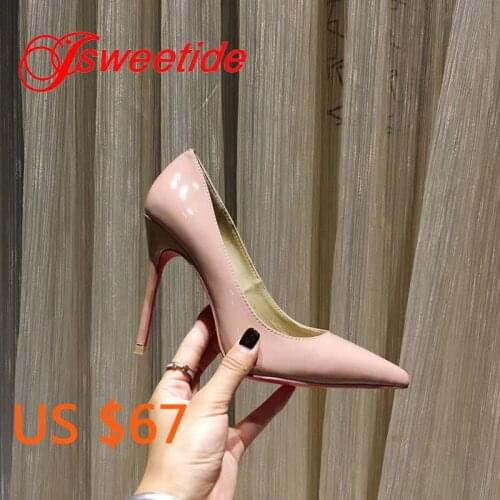 Fashion Patent Leather Woman High Heels Wedding Shoes Fashion Designer Luxury Brand Classic Ladies Sexy High Quality High Heels