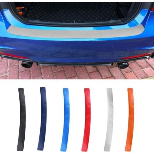 Universal Trunk Rear Guard Plate Sticker Cars Rear Bumper Trim Anti-Kicked Scratch Protection Sticker Strip 3D Carbon Fiber Film
