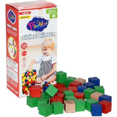 Playwood Wood 100 Piece Magic Cubes