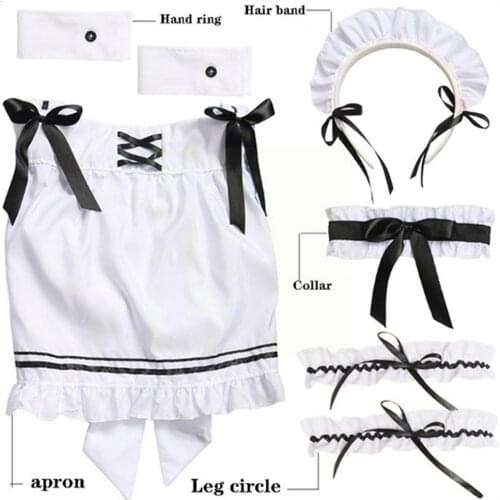 Japanese Anime Cosplay Costumes Black White Women Maid Lolita Cosplay Dress Halloween Costume Gothic Kawaii Dress Dresses A7D9