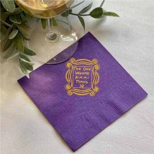 Die Eine Wo Sie Dreht Sich Dreißig Servietten-Dreißigsten Geburtstag Servietten-Personalisierte Servietten-Beste Freunde TV Show