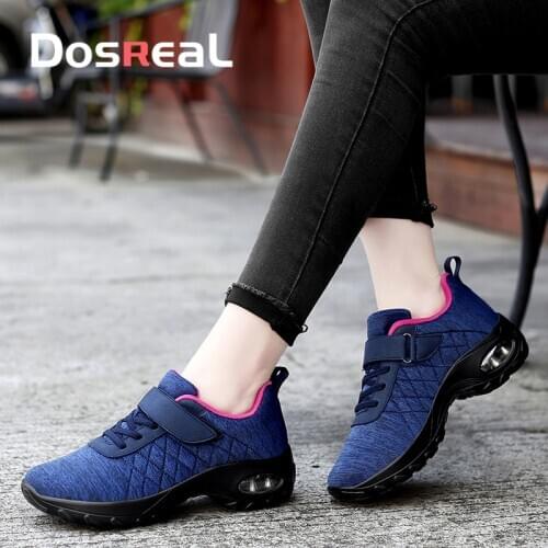 Dosreal Women Platform Flats Outdoor Soft Walking Shoes For Women Air Cushion Fashion Shoes Daily Breathable Casual Sneakers