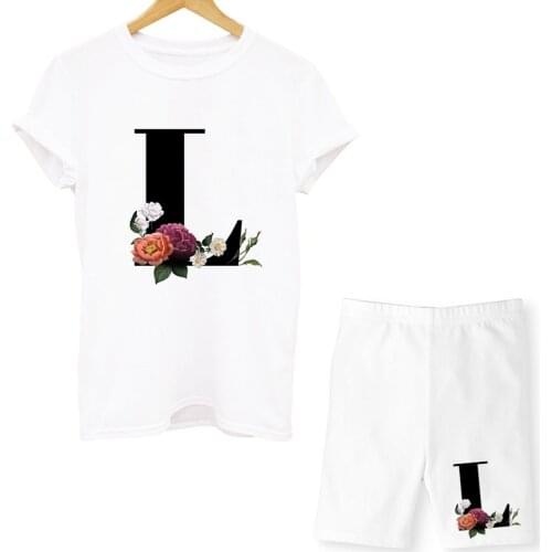 Women Two Piece Set Letter T Shirts And Shorts Sets Summer Casual Joggers Tracksuit Pants Suit Sexy Outfit For Female Clothing