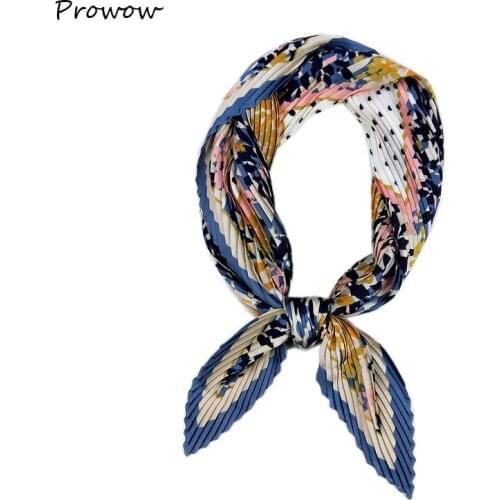 Organ pleated small square spring and autumn seasons art retro new wild decoration fashion small scarf size 70*70cm FJ039
