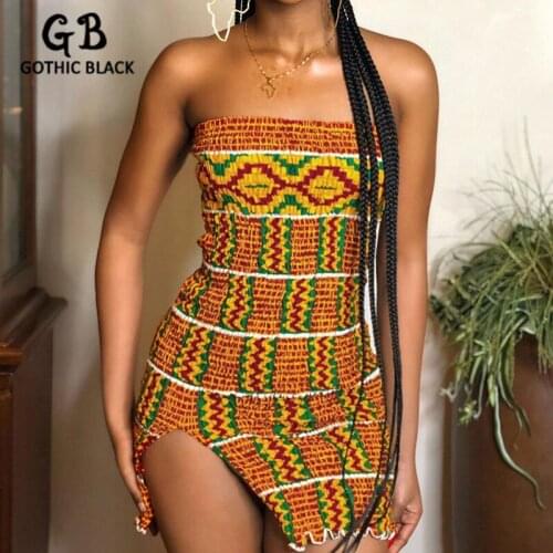 Gothblack Sexy Irregular Stripe Print Stretch Ruffles Bodycon Dress Summer Women Slash Neck Side Split Mini Dress Party Street