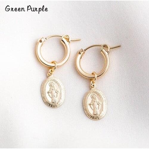 Gold Coins Earrings Gold Circle Earrings Handmade Jewelry Boho Brincos Minimalism Pendientes Earrings for Women Oorbellen