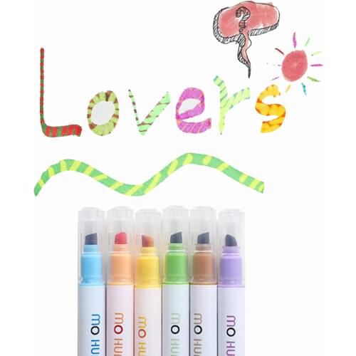 1pc Double-end Magic Change Color Highlighter Marker Fluorescent Pen Kids DIY Painting Student Doodle Pen School Supplies