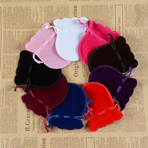 1PC Ribbon Flannel Bag Pouch For Bead Bracelet Necklace Women Original Jewelry Multicolor Outer Packaging