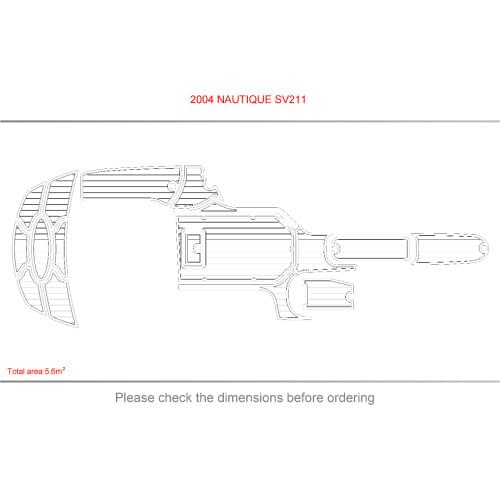 2004 NAUTIQUE SV211 Cockpit Swim Platform Pads 1/4" 6mm EVA Teak Decking