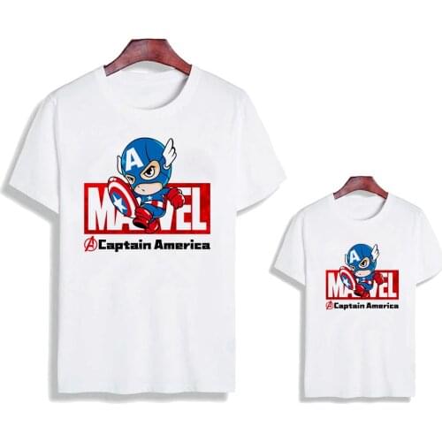 2021 Summer Fashion Family Clothes Short Sleeve Marvel The Avengers Family Look Mommy Daughter Baby Kids Family Matching Outfits