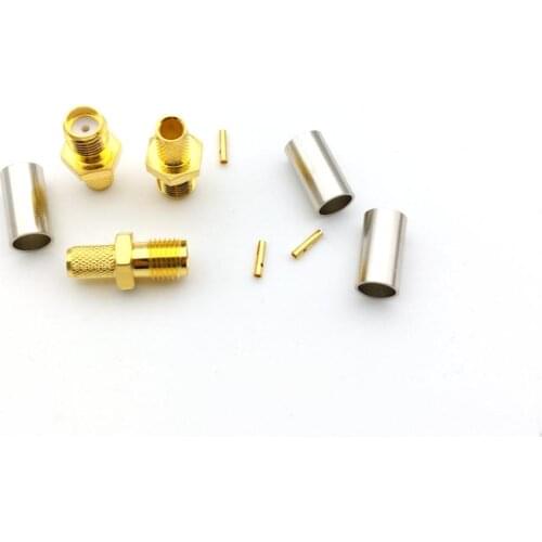 500pcs COPPER SMA Jack Female Crimp Connector for RG58 RG142 LMR195 Cable