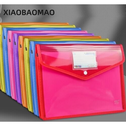 58mm thick color Transparent Plastic A4 Folders File Bag Document Hold Bags Folders Filing Paper Storage Office School Supplies