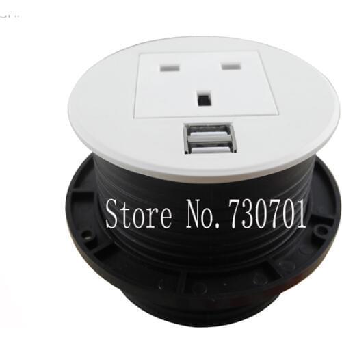 2019 AU/EU/UK/USA/Universal Power + USB Round Desk Mini Table Socket / round socket grommet silver/black 10 pcs /set