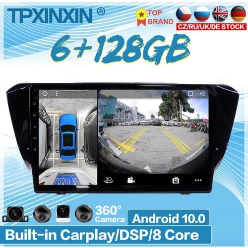 Wireless Carplay For Skoda SuperB 2015-2019 360 HD Auto Surround View Camera Car Multimedia Player Stereo Radio GPS Navigation