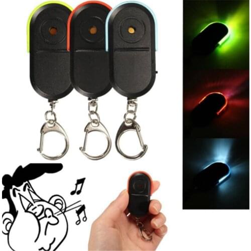 Whistle Key Anti-lost Device Finder Light Wireless Keychain Car Keyrings Electronic Anti-theft Ellipse Plastic Key Search Women