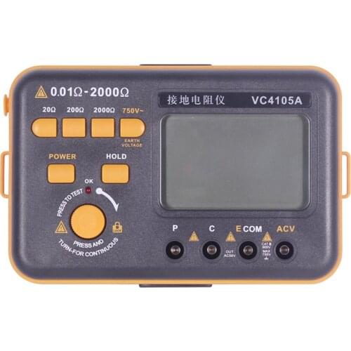 Digital Earth Resistance Meter AC voltage Measurement VC4105A Ground Earth Resistance Tester