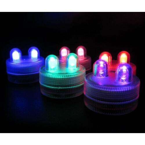 Factory Vendor Box of 100 Submersible Floralytes II with 2 Super bright LED Lights ~mix colors