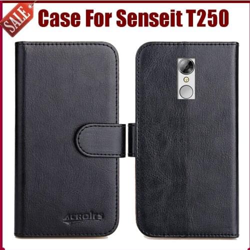 Hot Sale! Senseit T250 Case New Arrival 6 Colors High Quality Flip Leather Protective Phone Cover For Senseit T250 Case