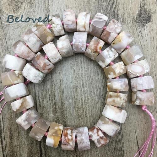 Rondelle Faceted Cherry Agates Stone Nugget Beads, Abacus Pink Jades Quartz Gems Jewelry DIY Beads, BG18241