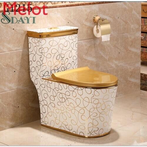 Ceramic golden wc toilet bowl bathroom gold plated color toilet gold toilet and sink