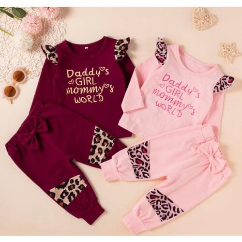 Infant 3Pcs Baby Girls Fall Clothes,Outfits Set Spring Autumn Long Sleeve Crew Neck Ruffle Tops + Pants + Headband Set