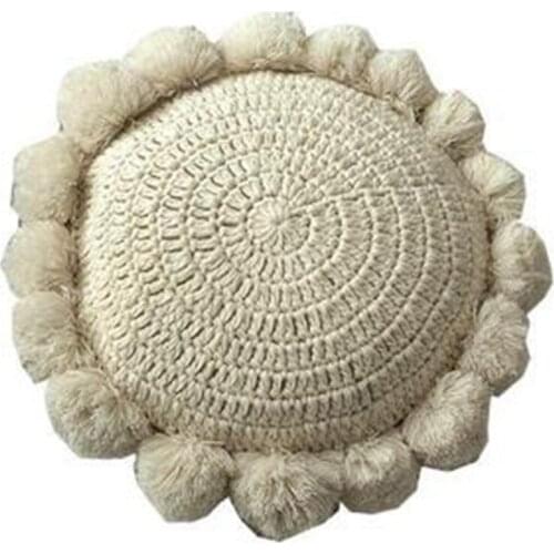Bohemian Style Round Cushion 50Cm Pillow, Handmade Cushion Cushion, Suitable For Bed Or Sofa