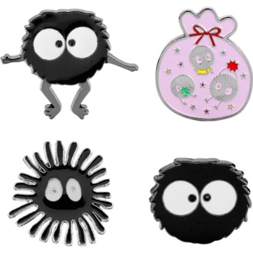 Miyazaki Hayao Anime Totoro Brooches Cute Fairydust Metal Enamel Lapel Pin Bag Clothes Badges Christmas Gift For Kids