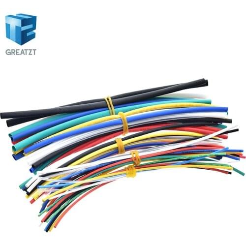 TZT New Electric Unit 70pcs Flame Retardant Durable 7 Color Assorted Colors Ratio 2:1 Polyolefin Heat Shrink Tubing Tube Kits