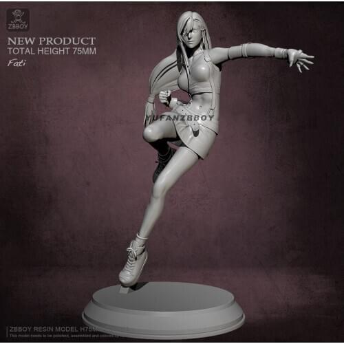 75mm Resin moedl kits fati beauty self-assembled TD-2341