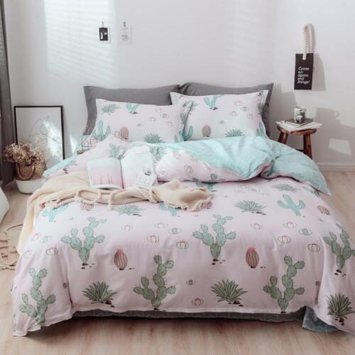 New 2019 Cotton Comfort 3/4 Pieces Bedding Sets Spring Fresh Jungle Printed Duvet Cover+Bed Sheet+Pillowcases