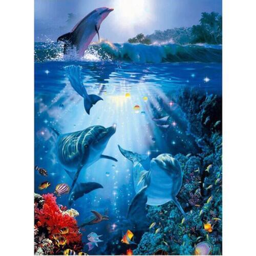 NEW 3d Full Square/Round 5D DIY Diamond embroidery Ocean and dolphin Diamond Painting Cross Stitch Rhinestone Mosaic decor gift