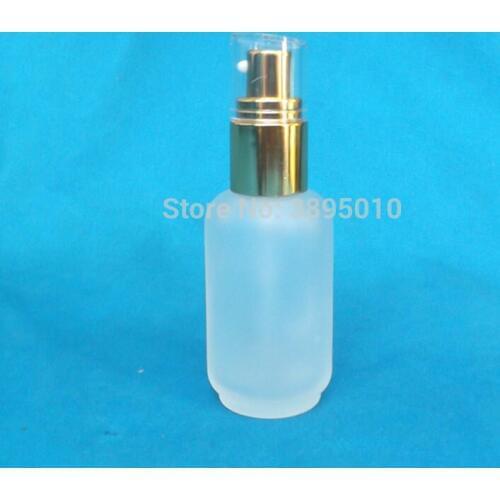 30ml emulsion Empty frosted glass Essential oil bottle gold lid press pump Outdoor Travel F1136