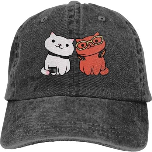 Adjustable Solid Color Baseball Cap Saeran & Saeyoung Washed Cotton Neko Atsume Kitty Collector Funny Games Sports Woman Hat