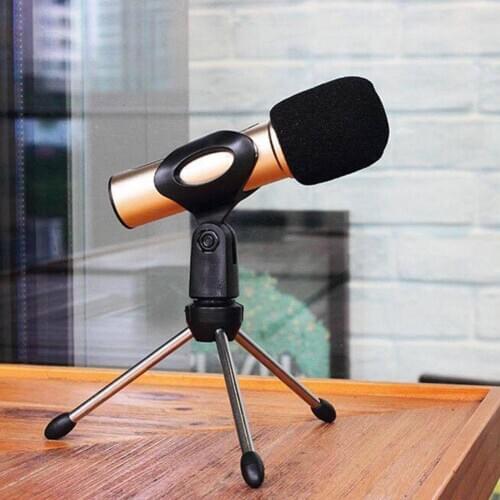 Adjustable Anti-slip Desktop Table Microphone Mount Tripod Holder with Clip
