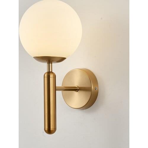 Modern Glass Ball Wall Lamp For Living Room Decoration For Bedroom Home Decoration Bedside Study Read Lights Stairs Wall Lights