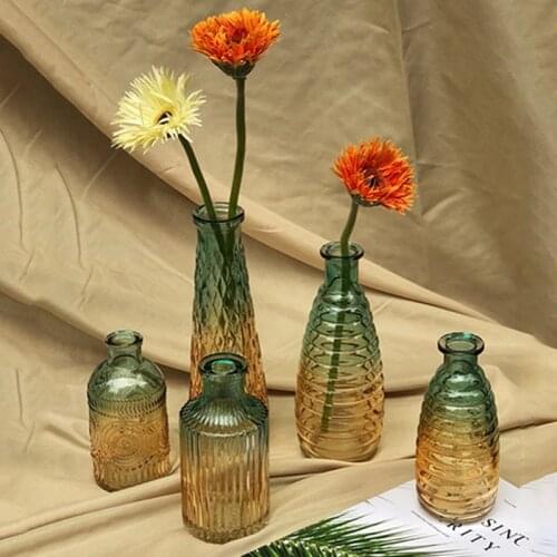 Modern Green Glass Vase Light Luxury Vase Decoration Home Design Desktop Flower Arrangement Decorative Vases Flower For Vases