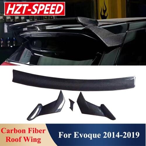 Evoque Modify to ST Style Real Carbon Fiber Rear Trunk Spoiler Roof Wing For Range Rover Aurora 2014-2019 Modification