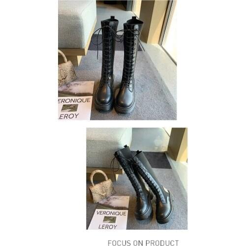 However, knee boots womens 2021 fall/winter new style small lace knit knit knight boots thick-soled and thin high boots